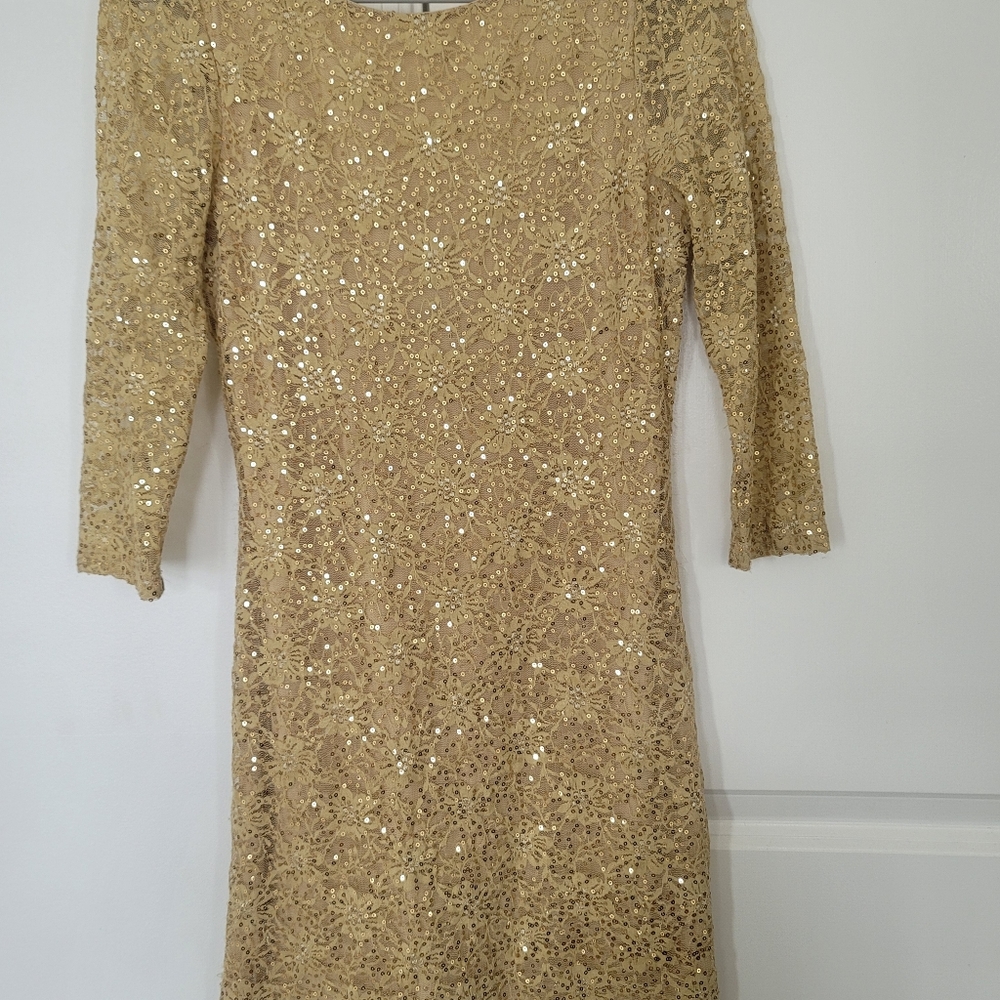 Glitter Gold Body Con Mini Dress